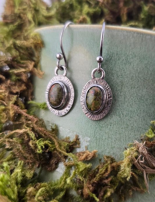 Unakite Dangle Earrings-One-of-a-Kind